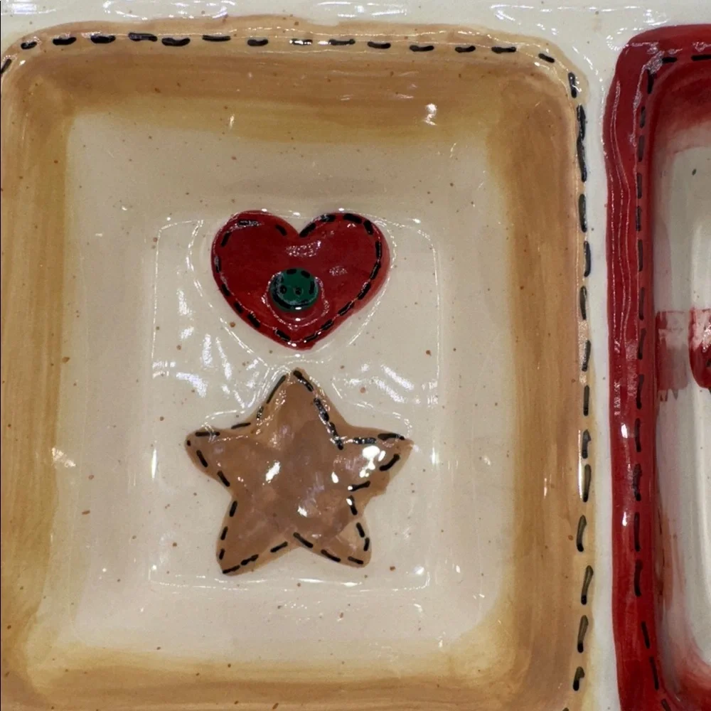 La Dolce Vita grandma’s Gingerbread collection Dish 3 sections 12” X 5” NWOT
